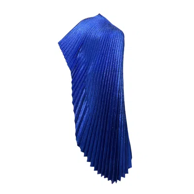 Julia Clancey Blue Snazzy Electric Lady Pleated Kaftan