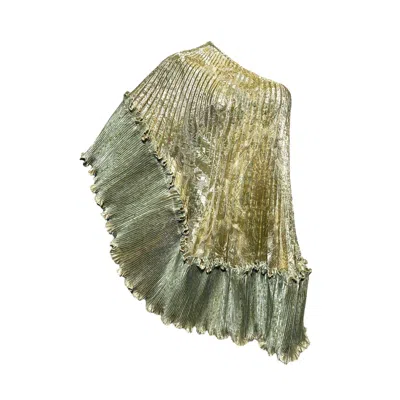 Julia Clancey Green Bianca Golden Brocade Mint Lady Mini Dress In Multi