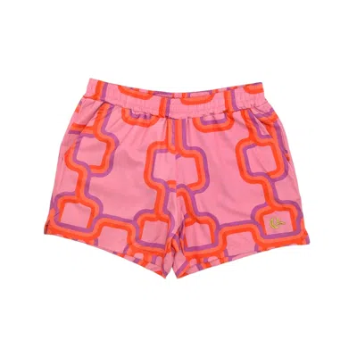 Julia Clancey Men's  Unisex South Bay Boardie - Pink Link