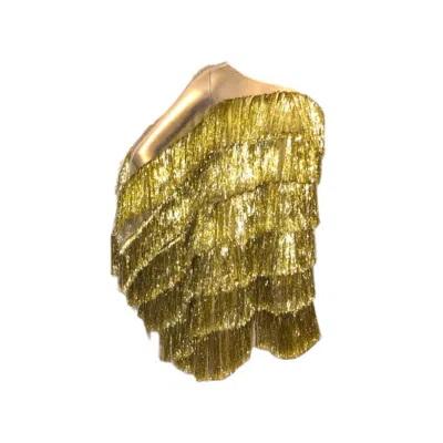 Julia Clancey Miss Lady Gold Frou Mini Dress
