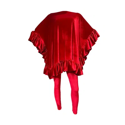 Julia Clancey Red Ruby Mini Ruffle Dress & Leggings Set