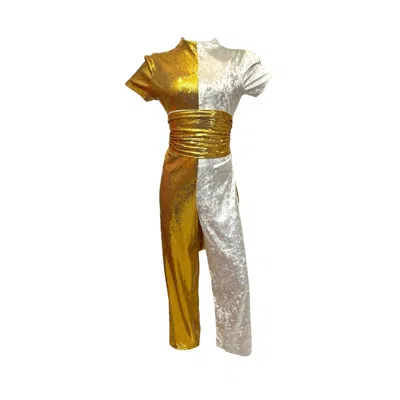 Julia Clancey Women's Bianca Golden Glitz Velour Jumpsuit