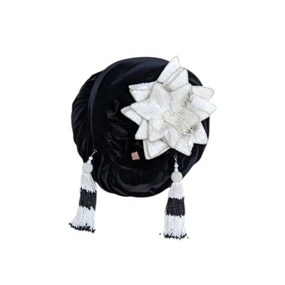 Julia Clancey Women's Black Cha Cha Cha Boom Mono Luxe Turban In Brown