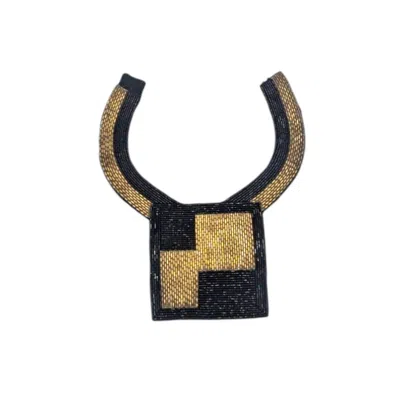 Julia Clancey Women's Black / Gold Gold Bugle Choker In Black/gold