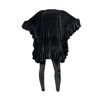 Julia Clancey Women's Black Jet Mini Ruffle Dress & Leggings Set