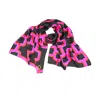 Julia Clancey Women's Black / Pink / Purple Link Black Magenta  Silk Scarf