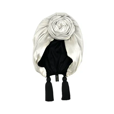 Julia Clancey Women's Black / White Edith Black & White Tassel Turban