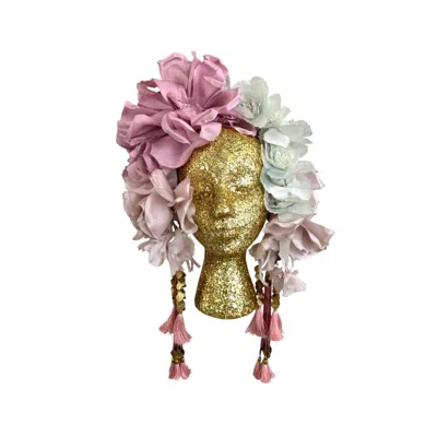 Julia Clancey Women's Bloom Band — Blush Rose & Sage Peony Crown Headband In Gold