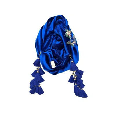 Julia Clancey Women's Blue Butterfly Electric Chacha Turban