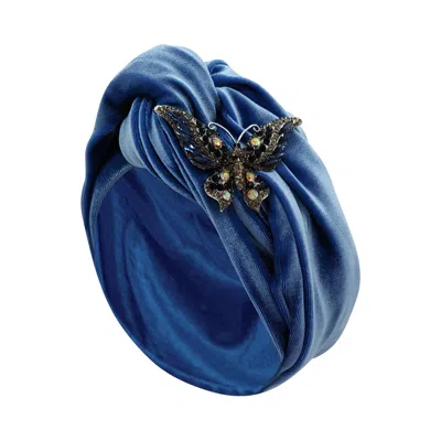 Julia Clancey Women's Blue Butterfly Sky  Brooch Turban In Multi