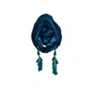 Julia Clancey Women's Blue Classic Teal Chacha Velour Turban In Blue