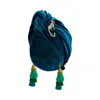Julia Clancey Women's Blue Teal Leopard Velour Swinglette Turban In Blue