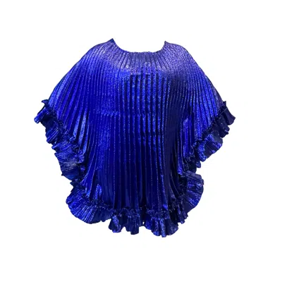 Julia Clancey Women's Blue Ophelia Madam Mini Electric Pleated Kaftan