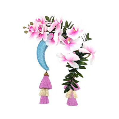 Julia Clancey Women's Blue / Pink / Purple Snazzy Matilda Orchid Swinglette Bloom Flower Band