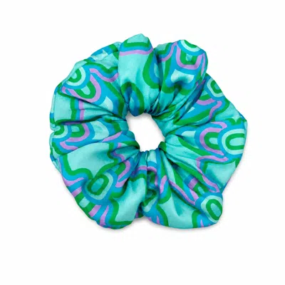 Julia Clancey Women's Blue Super Sized Luxe Aqua Olympia Silk Scrunchy