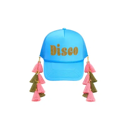 Julia Clancey Women's Blue Tasseltastic Disco Pink Tassel Trucker Cap In Multi