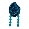 Julia Clancey Women's Blue Teal Dorado Velour Turban In Blue