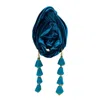 Julia Clancey Women's Blue Teal Dorado Velour Turban In Blue