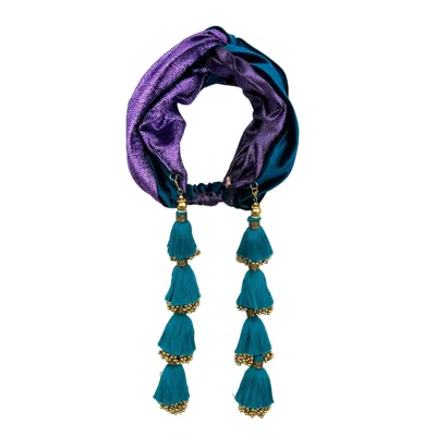 Julia Clancey Women's Blue Violet Teal Snazzy Dorado Turban Twist In Purple