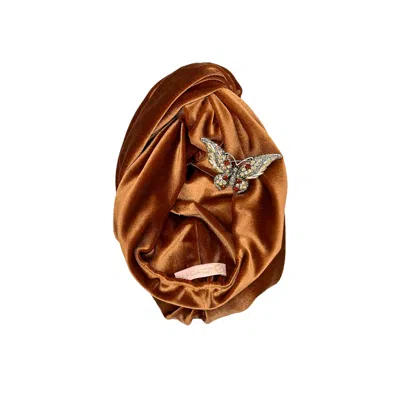 Julia Clancey Women's Brown Butterfly Cocoa Turban