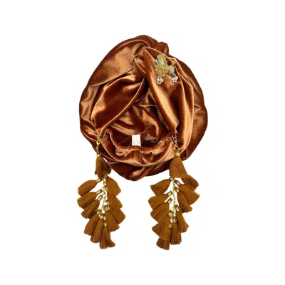 Julia Clancey Women's Brown Golden Poodle Cocoa Chacha Velour Turban