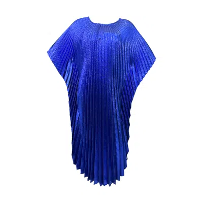 Julia Clancey Women's Brown Snazzy Madam Electric Pleated Kaftan In Blue