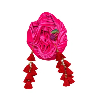Julia Clancey Women's Cherry Pink Chacha Brooch Turban