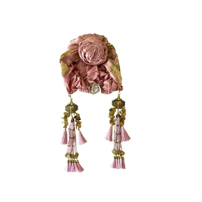 Julia Clancey Women's Dusky Pink Edith Hotty Dream Leopard Sequin Turban