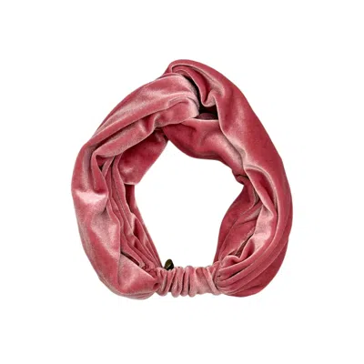 Julia Clancey Women's Dusky Pink Velour Turban Twist Headband