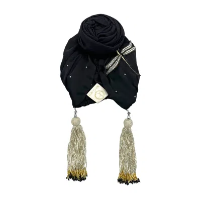 Julia Clancey Women's Edith Dragonfly Black Luxe Turban