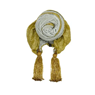 Julia Clancey Women's Edith Gold Glitz Luxe Reversible Turban In Neutral