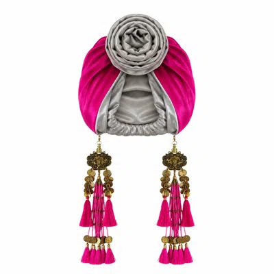 Julia Clancey Women's Edith Silk  Dream Hot Pink Reversible Turban