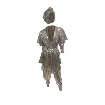 Julia Clancey Women's Gloria Sequin Silver Sirena Jumpsuit Set