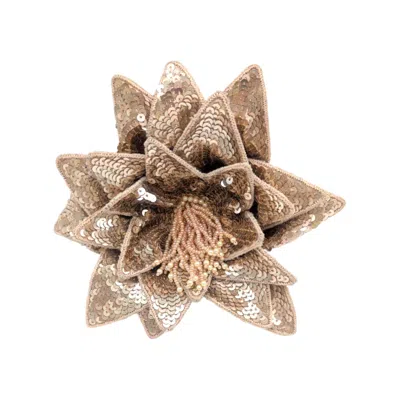 Julia Clancey Women's Gold Almond Sequin Lapel Flower Brooch