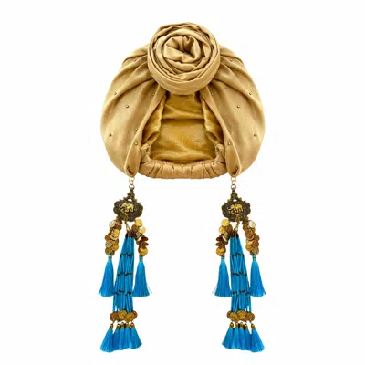Julia Clancey Women's Gold Edith Silk  Dream Santorini Diamanté Reversible Turban