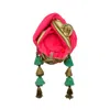 Julia Clancey Women's Gold / Green / Pink Golden Zia Lizard Reversible Dorado Turban