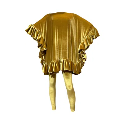 Julia Clancey Women's Gold Mini Ruffle Dress & Leggings Set