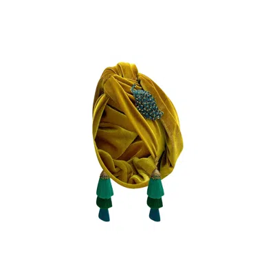 Julia Clancey Women's Gold Mustard Peacock Swinglette Dorado Turban