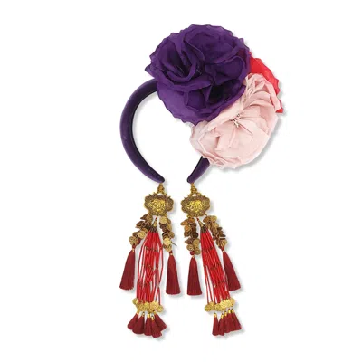 Julia Clancey Women's Gold / Pink / Purple Carmen  Bloom Dream Band In Gold/pink/purple