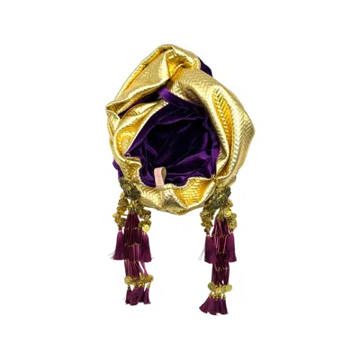 Julia Clancey Women's Gold / Pink / Purple Zia Golden & Auby Dream Reversible Turban