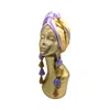 Julia Clancey Women's Gold / Pink / Purple Zia Golden & Lilac Silk Dorado Reversible Turban In Purple