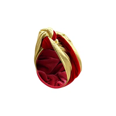 Julia Clancey Women's Gold / Red Zia Golden Ruby Reversible Turban