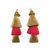 Julia Clancey Women's Gold Snazzy Coral Tassels Swinglette