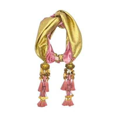 Julia Clancey Women's Gold Snazzy Dusky Pink Dream Turban Twist