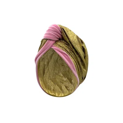 Julia Clancey Women's Gold Snazzy Fondant Reversible Turban