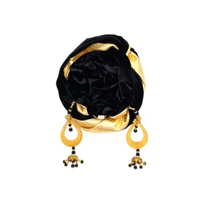 Julia Clancey Women's Gold Zia Onyx Chandelier Reversible Turban