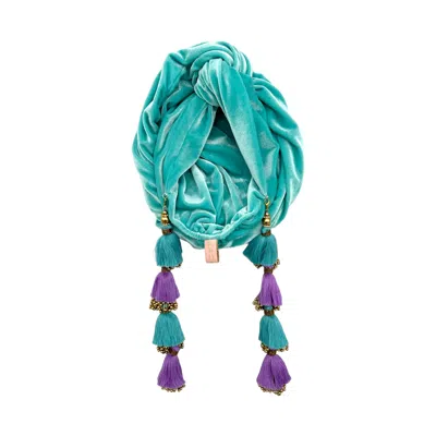 Julia Clancey Women's Green Aqua Dorado Turban In Blue