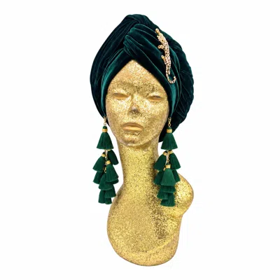 Julia Clancey Women's Green Classic Madam Forest Leopardita  Chacha Turban