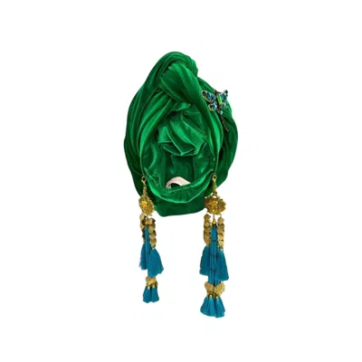 Julia Clancey Women's Green Kelly Dragon Fly Dream Turban