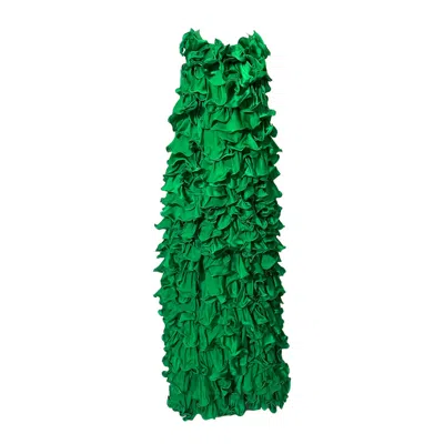 Julia Clancey Women's Green Miami Valentine Ruffle Emerald Gown